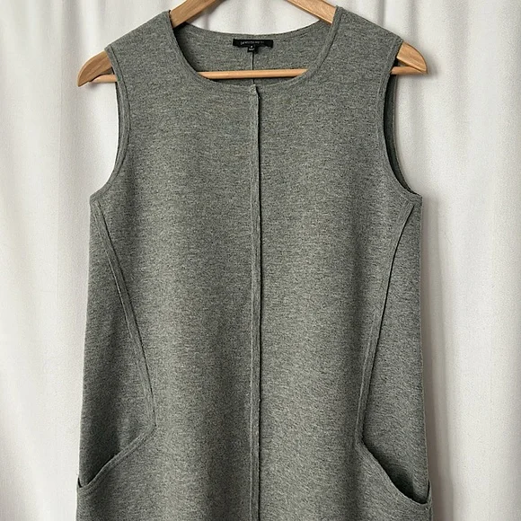 Lafayette 148 New York Heather Gray Wool Sleeveless Pocket Dress **Size P**🌸🌸 - Picture 3 of 5